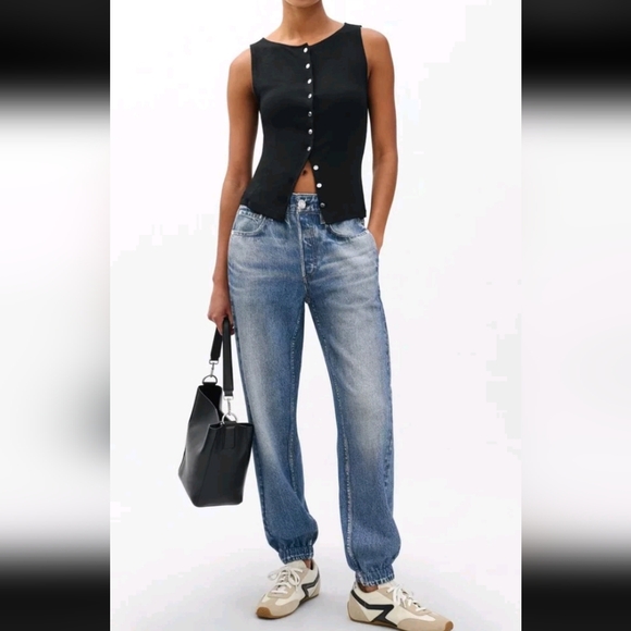Rag & Bone Miramar Faux Denim Printed Jeans Joggers Pull-on Sweatpants Small - Picture 1 of 13
